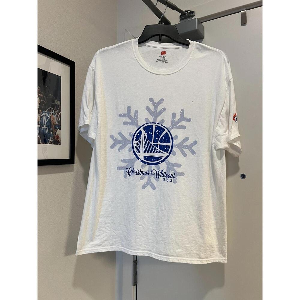 Golden State Warriors White Out 2013 Holiday T-Shirt Champion Nba Clorox